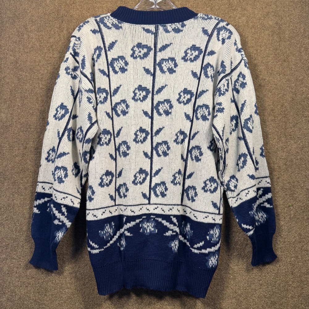Vintage 90s Cabin Creek Womens Sweater Size Large Cotton Cottagecore Granny Crew